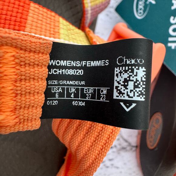 Chaco Sandal Z Cloud Topline Tiger Orange Strappy Summer Adjustable Size 6 - Picture 4 of 6